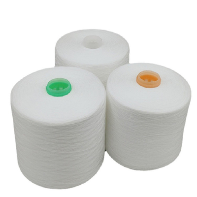 কম সঙ্কুচিত কাঁচা সাদা 40s/2, 50s/2, 60s/2 একটি প্রকার 100% পলিস্টার রিং স্পুন ইয়ার্ড
